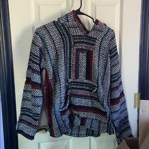 multicolor striped baja hoodie (s: S)